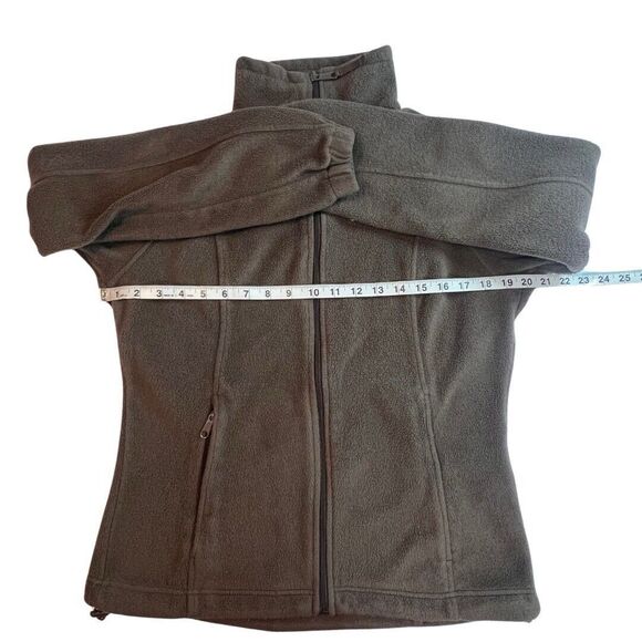 Columbia Jacket Women Medium Brown Fleece Sweater Mock Neck Outdoor Camping Vest - Picture 4 of 8